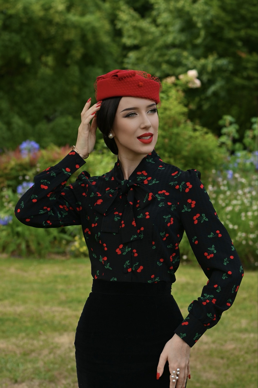 Lena Cherry Blouse